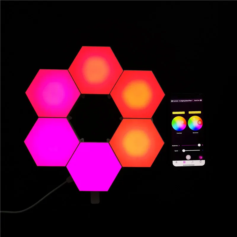 USB Smart APP Bluetooth Quantum Light LED Honeycomb Aisle Bedroom Background Splice Light Combination Splicing LED Wall Light