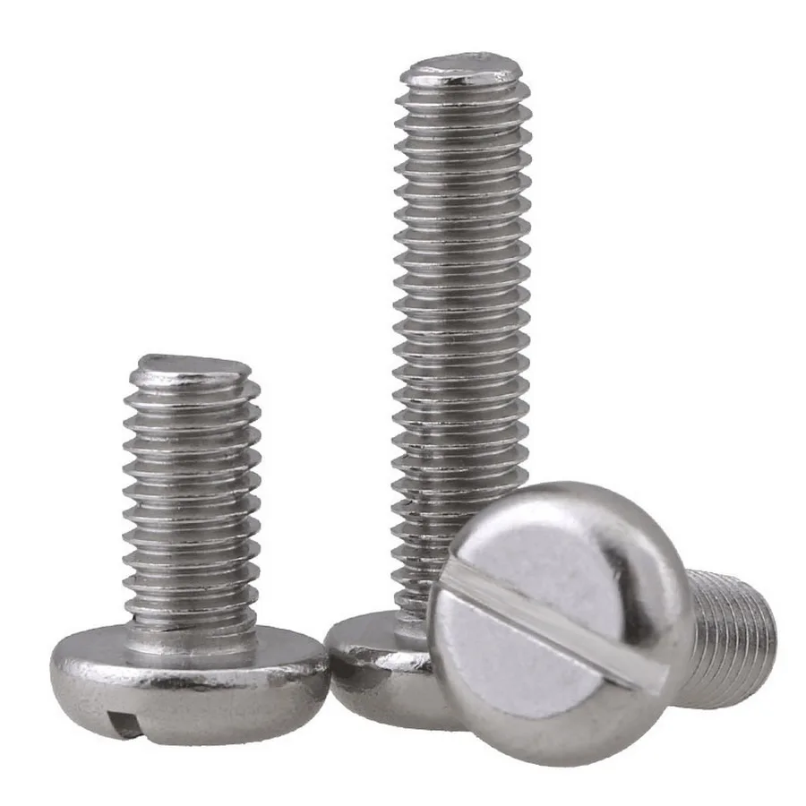 Slotted Pan Head Screws M3 M4 M5 304 A2 Stainless Steel GB67 Round Head Slotted Machine Screws Bolts Length 5mm-30mm