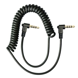 Two 90 Degree Angled Elbow Spring Coiled 3.5mm Male to Male Stereo Audio AUX Cable for Car AUX