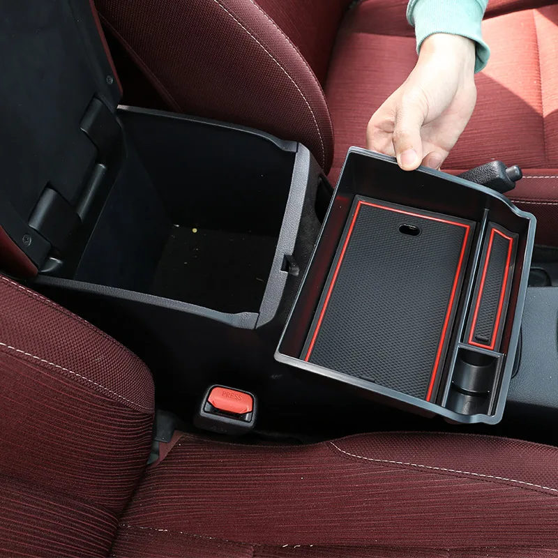 

For Toyota Fortuner SW4 2015 2016 2017 2018 2019 2020 21 Car styling ABS Black Car Armrest Box Storage Organizer Car Accessories