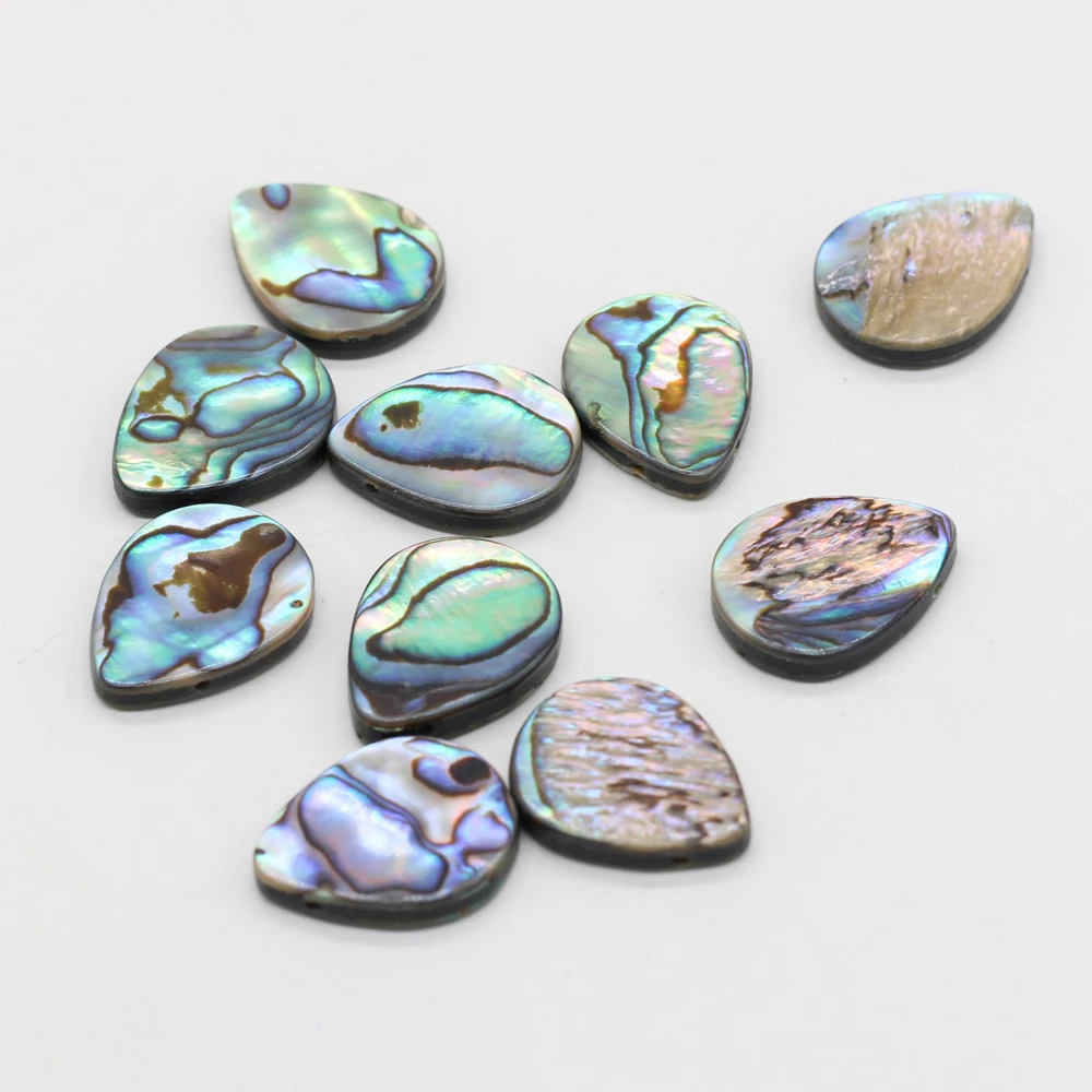 

10pcs Drop-shaped Colorful Abalone Shell Beads Natural Paua Shells Loose Beads for DIY Necklace Bracelet Jewelry Making Findings