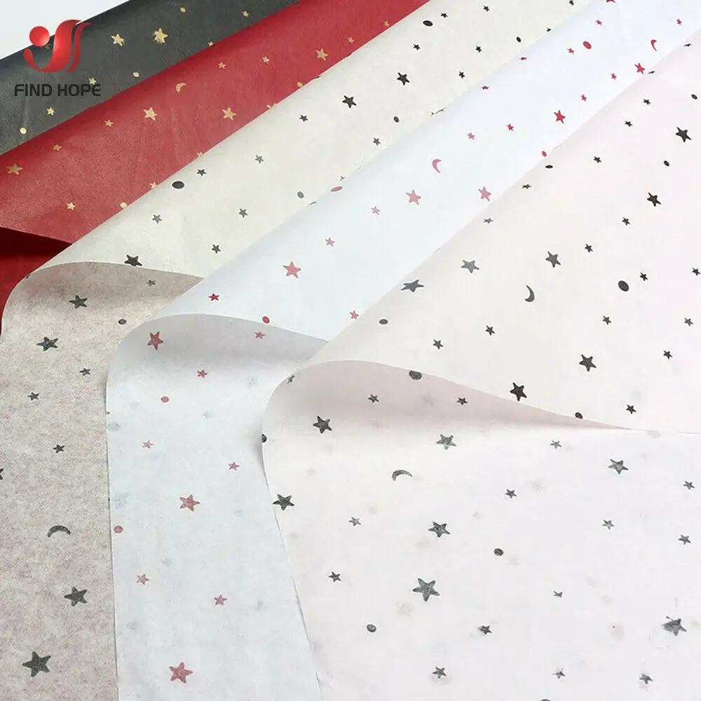 10sheets/pack Sydney Papers Multicolor Xingyue Pattern Tissue Papers Bookmark Wrapping Paper DIY Floral Gift Packaging Material