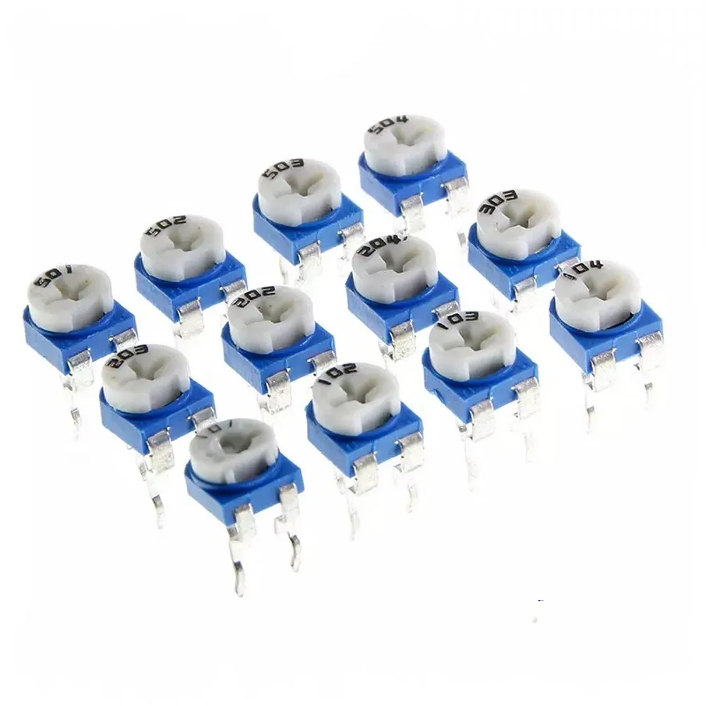 500pcs RM065 RM-065 100 200 500 1K 2K 5K 10K 20K 50K 100K 200K 500K 1M ohm Trimpot Trimmer Potentiometer variable resistor