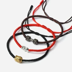 Pulseras y brazaletes con dijes budistas tibetanos, pulsera con cuentas de mancuernas de elefante de Buda de la suerte, joyería de pulsera de Yoga para hombres y mujeres