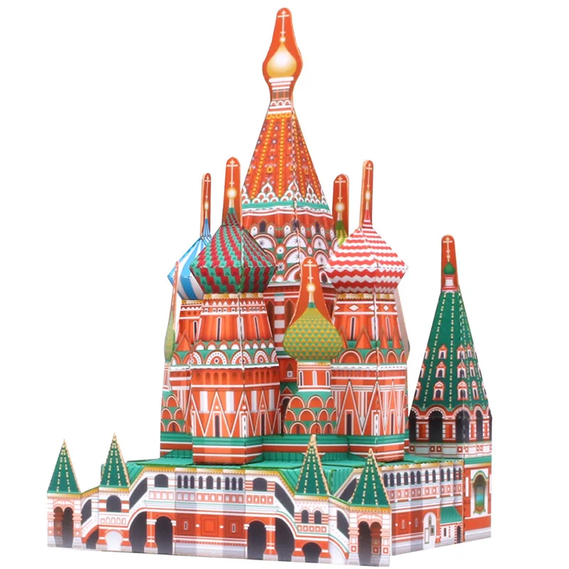 รัสเซีย Saint Basil 'S Cathedral Mini 3D กระดาษ House Papercraft DIY Origami อาคารเด็กผู้ใหญ่ Handmade Craft ของเล่น QD-142