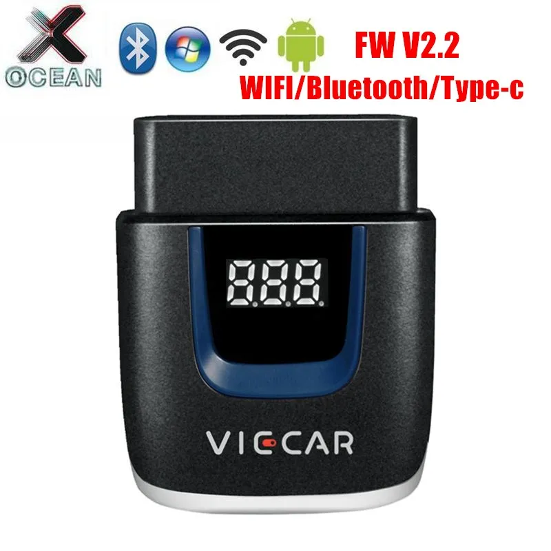 

VIECAR VP001 VP002 VP003 VP004 OBD2 ELM 327 PIC18F25K80 Scanner Car Diagnostic Tool Elm327 V2.2 Bluetooth WiFI Type-C Connection