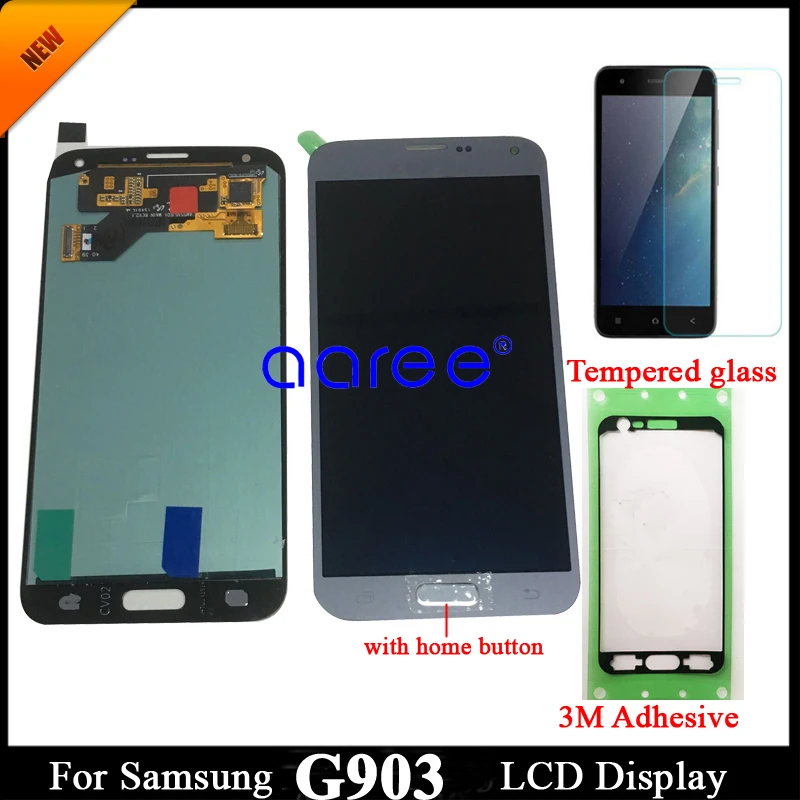 adhesive +100% Super AMOLED For Samsung S5 NEO LCD G903F Disaplay LCD Screen Touch Digitizer Assembly Home Button