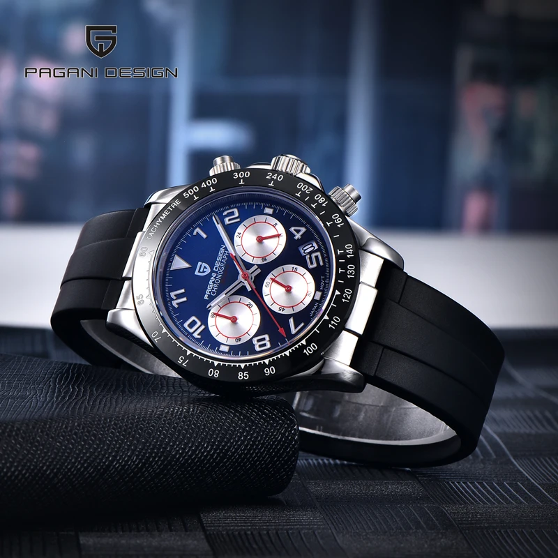 PAGANI DESIGN-Reloj analógico de acero inoxidable para Hombre, accesorio de pulsera de cuarzo resistente al agua 2023 M con cronógrafo, complemento