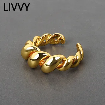 LIVVY-실버 컬러 반지, 빈티지 2021 트렌드 골드 컬러 범프 약혼 여성 패션 주얼리 선물 액세서리 Best5 LIVVY-실버 컬러 반지, 빈티지 2021 트렌드 골드 컬러 범프 약혼 여성 패션 주얼리 선물 액세서리 Best5
