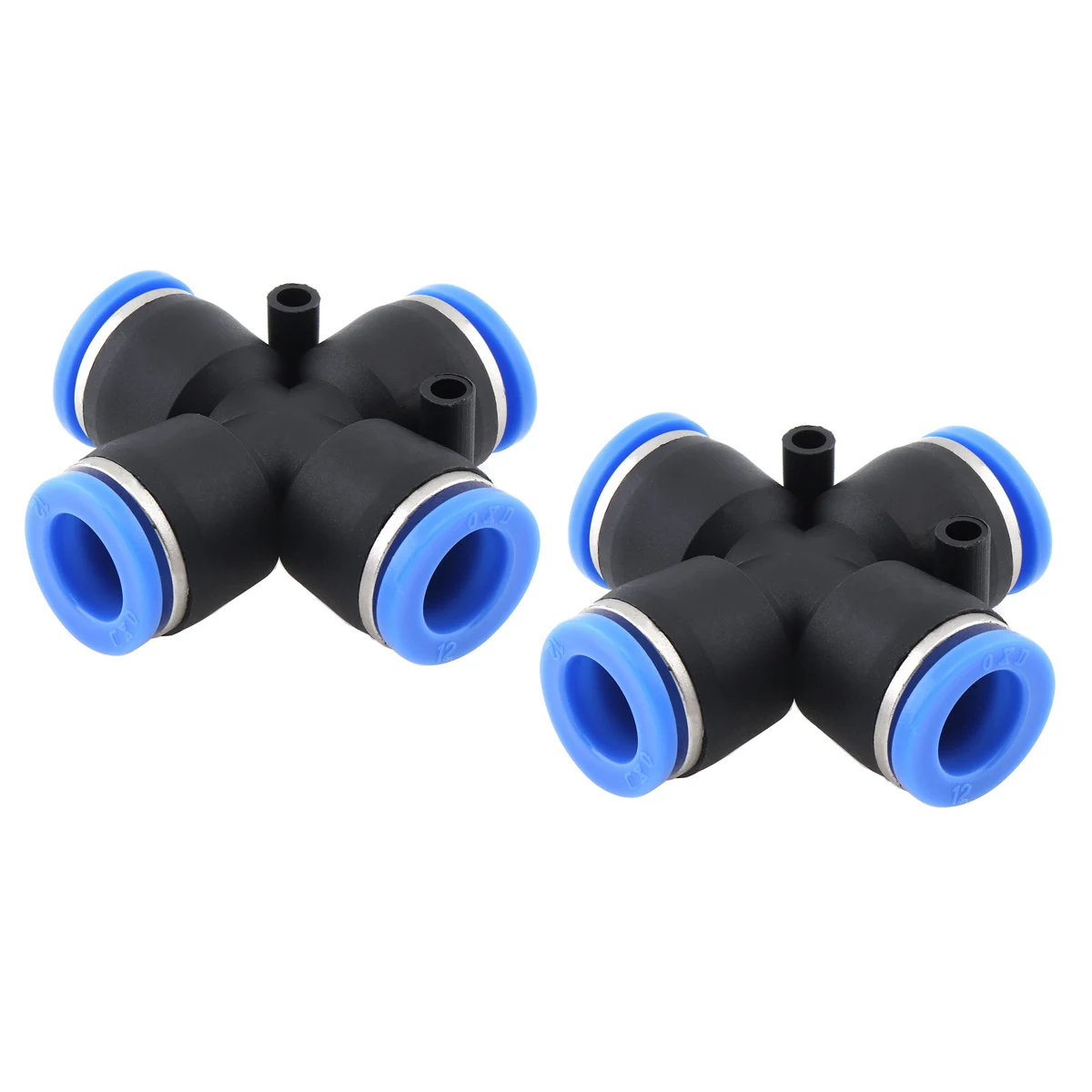 2pcs 12mm Cross Type APE Plastic Four way Pneumatic Quick Connector Pneumatic Insertion Air Tube for Air Tool Quick Fitting