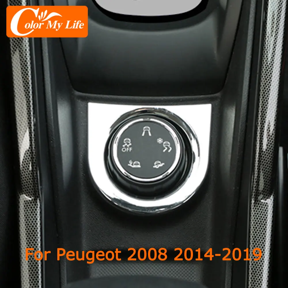 Color My Life ABS More Traffic To Adapt The Mode Dial Panel Cover Decorative Circle for Peugeot 2008 2014 -2019 Accessories