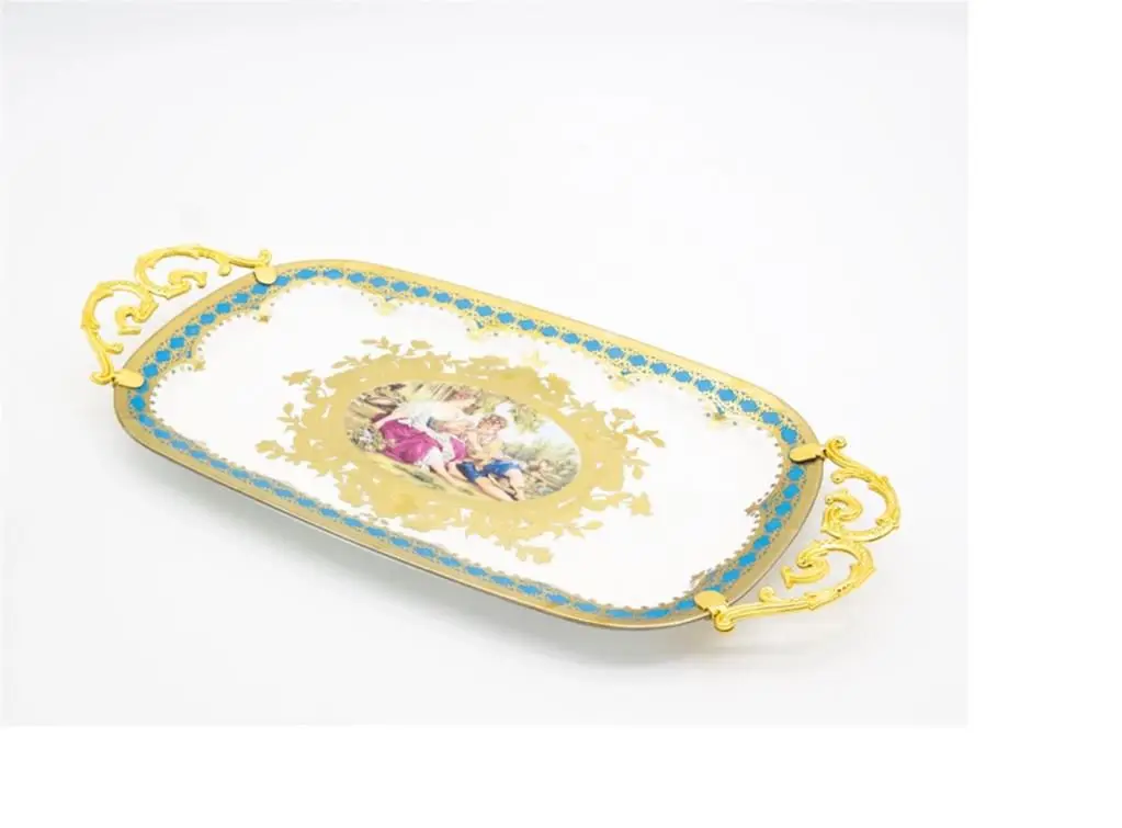 

DOLBOVI Zücev Markız Vıntage Porcelain 34x17cm Oval tray ELIZE-35 tray поднос plateau de service