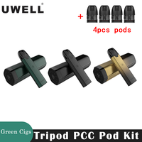 Original Uwell Tripod PCC Kit 11W 3PCS 2ml Cartridge 1.2ohm Coil 370mAh Battery 1000mAh Charger Case Vaporizer Pod E Cigarette