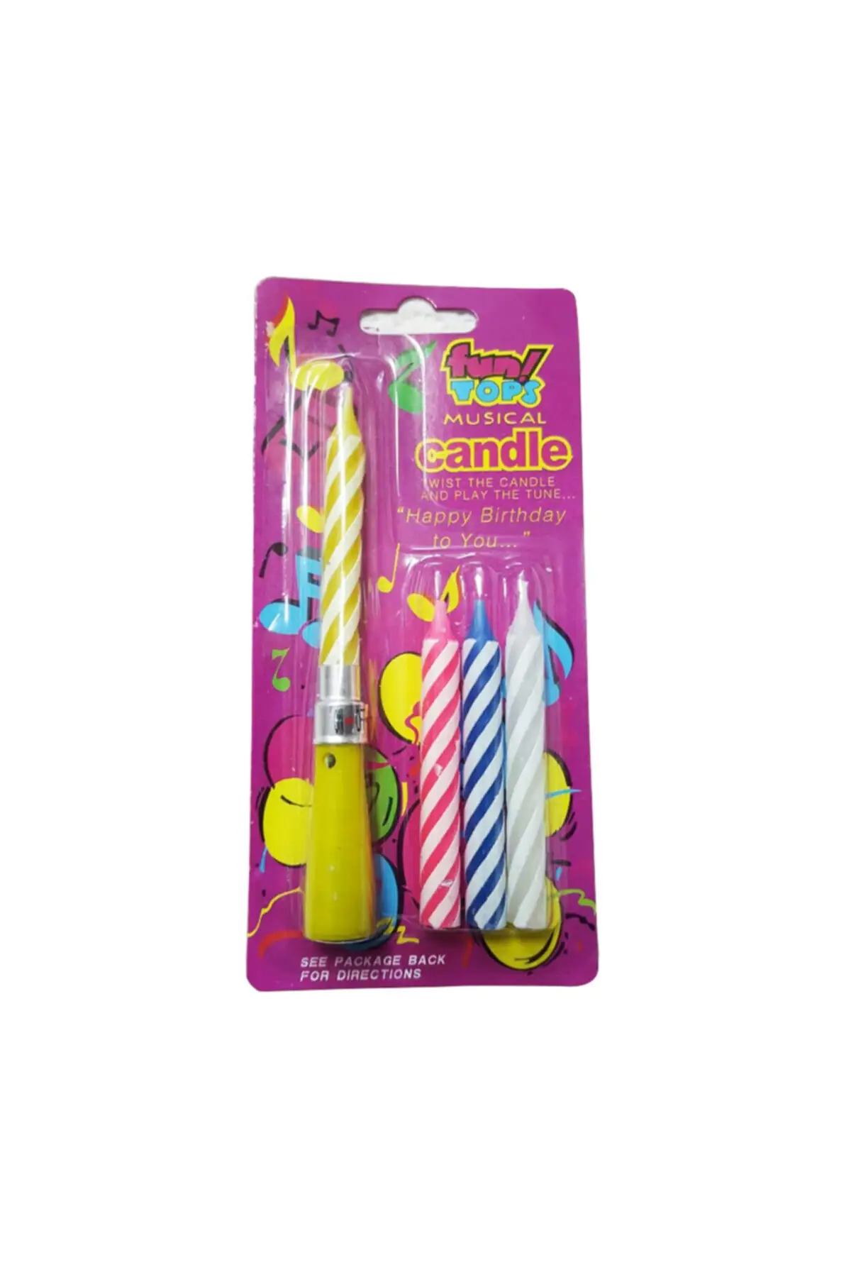 2 package Birthday Ornament Musical Cake Candle 4 pcs Candle Battery Included