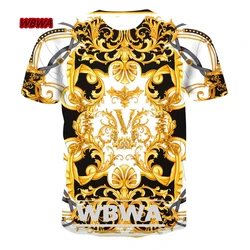 2021 latest Baroque summer men's oversized T-shirt 3d fashion printed round neck short sleeve casual jacket