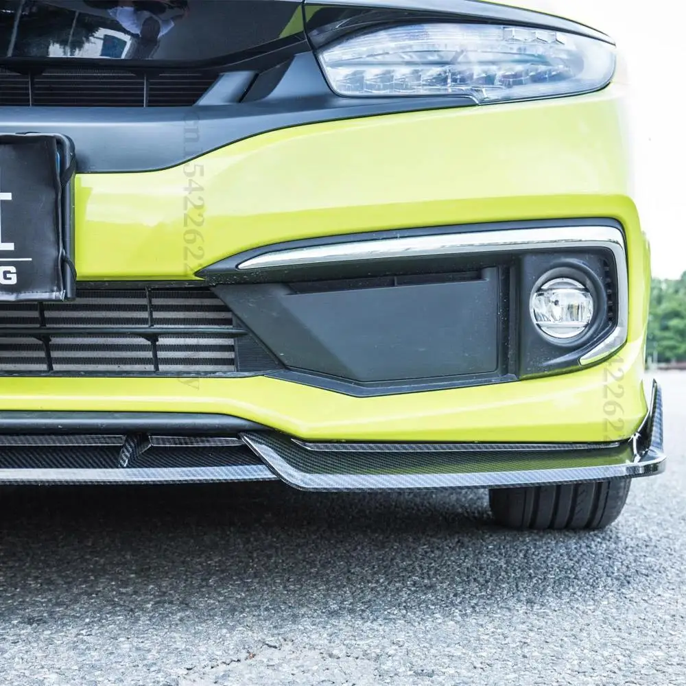 Honda Civic 10 세대 세단용 전면 범퍼 립 친, 고품질 프로텍터 바디 키트, 튜닝 트림 스타일링, 2019 2020 2021 2019 +