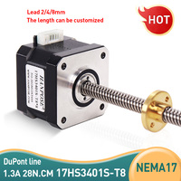 nema17 Screw 17HS3401S-T8 L310 350MM Laser and 3D printer stepper motor Pitch with brass nut for CE ROSH ISO CNC