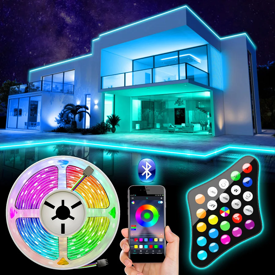 wifi 5050 rgb conduziu a luz de tira 2835 5m40m rgbww luzes led rgb leds fita de diodo flexivel controle bluetooth adaptador dc 01