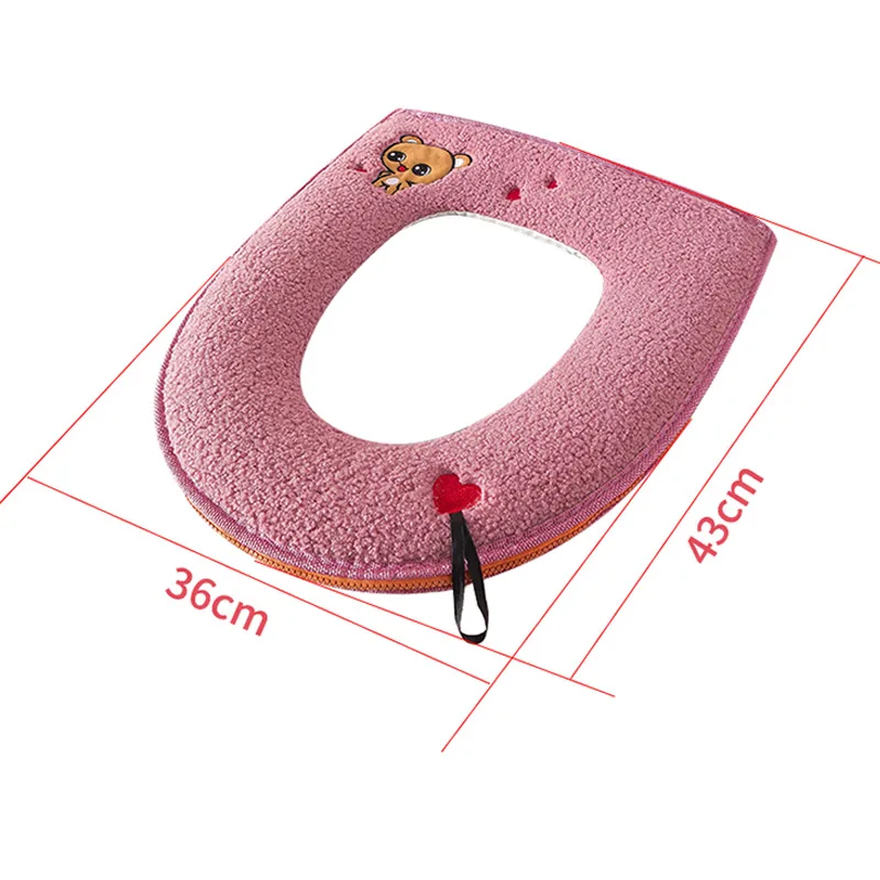 Bathroom Warmer Toilet Seat Cloth Soft Closestool Washable Lid Top Cover Pad Thickened Toilet Seat Supplies