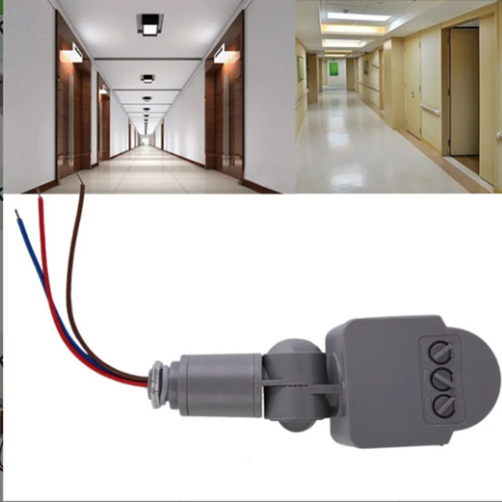 Infrared PIR Motion Sensor Switch Motion Sensor Light Switch with LED Light Automatic Outdoor AC 220V DC 12V Infrared Detector