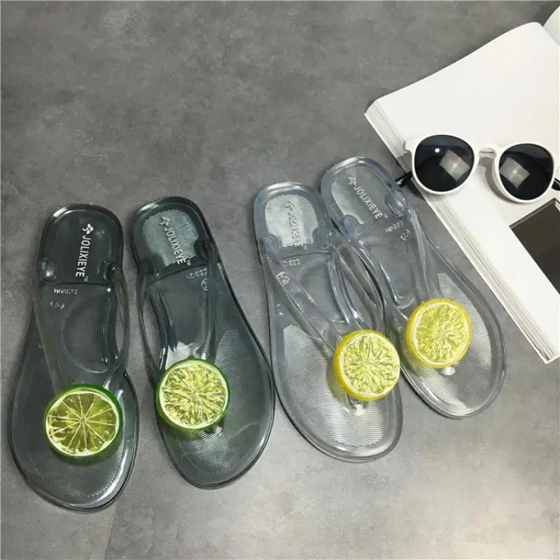 SWYIVY PVC Jelly Shoes Women Summer Slippers Flats 2020 Crystal Fruit Flip Flops Slides Casual Summer Slippers Flats Shoes