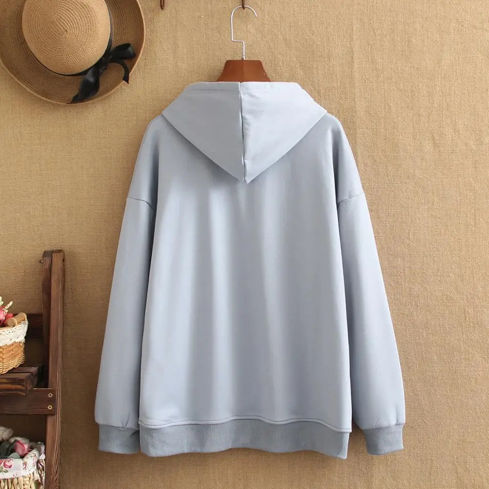 Large Size Plus Cashmere Hoodie Loose Casual Winter New Long-Sleeved Hoodie Plus Size Fat Jacket Plus Large Girls Lamb Cashmere