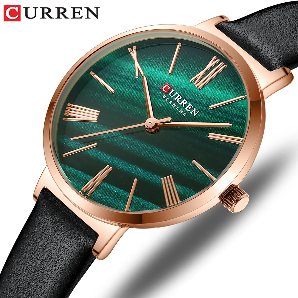 

CURREN Women's Watches Leather Band Luxury Quartz Watches Waterproof Fashion Creative Wristwatch for Women Girls Ladies