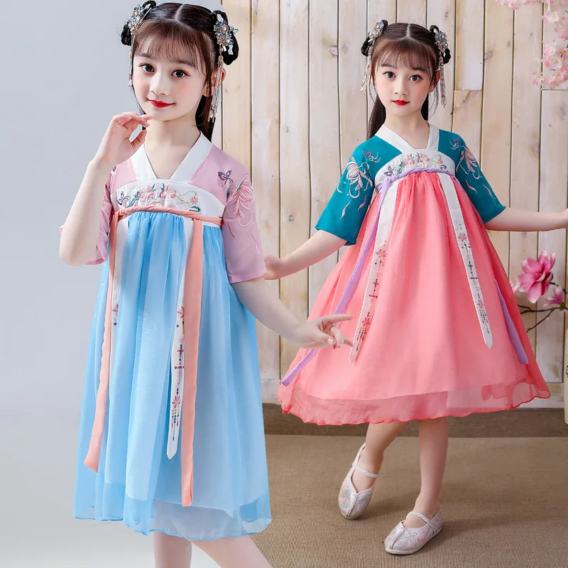 

Kids Traditional Princess Dress For Girls Tutu Mesh Party Dress Summer Girls Dresses Tang Baby Kids Clothing Hanfu Coat Robe