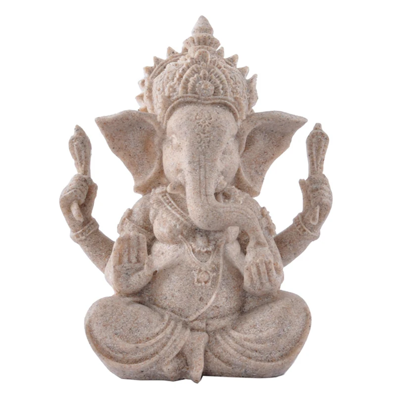 Handmade Sandstone Buddha Elephant Statue Sculpture Figurine Artwork