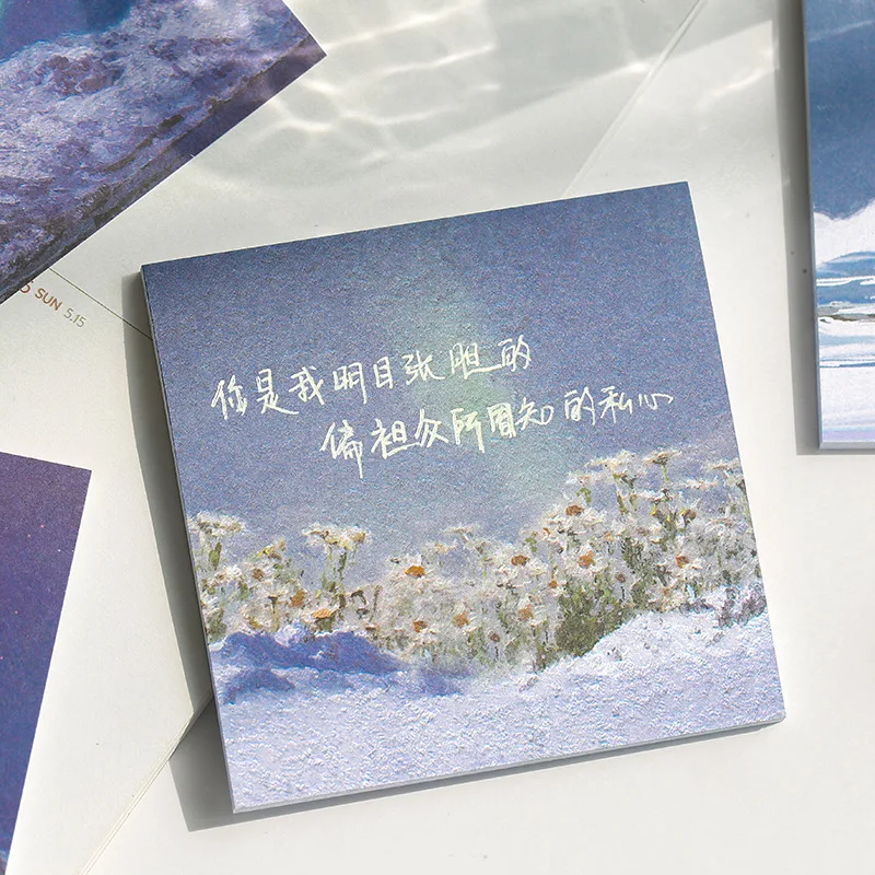 90 sheets Nature Cloud Silent Ocean Mountain Memo Pad Sticky Notes Notepad Diary Creative Self-Stick Note Memo Pads