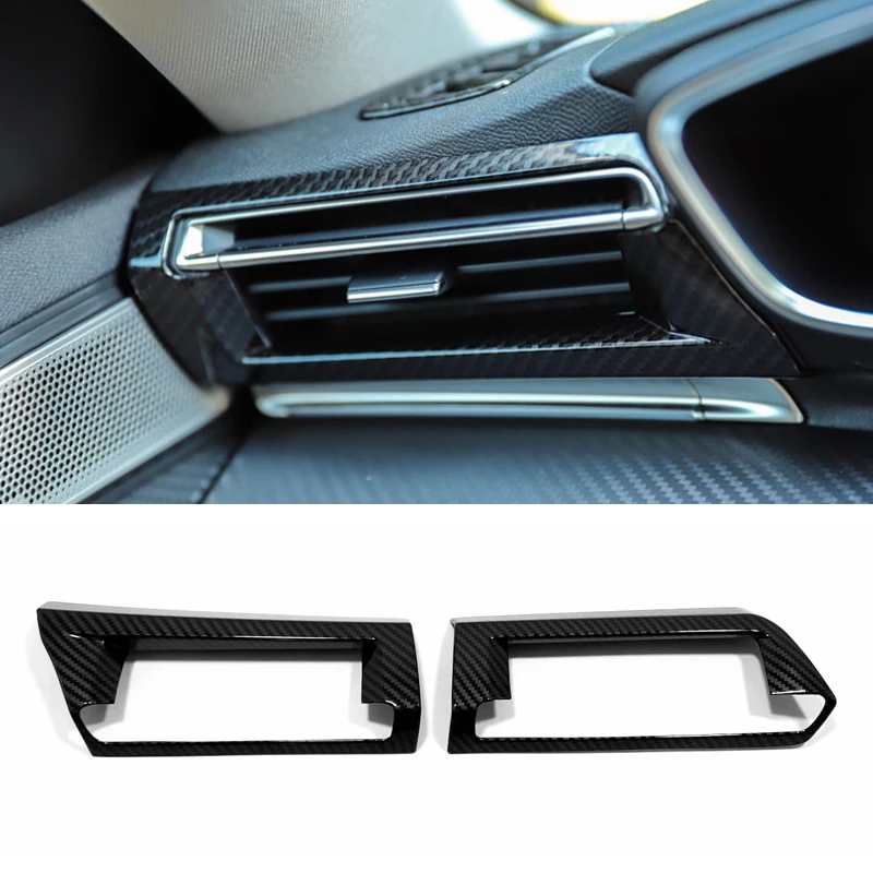 For Peugeot 508 Allure SW GT 2019 2020 2021 Side Center Dashboard  Air Conditional AC Outlet Vent Trim  ABS Carbon Fibre Matte