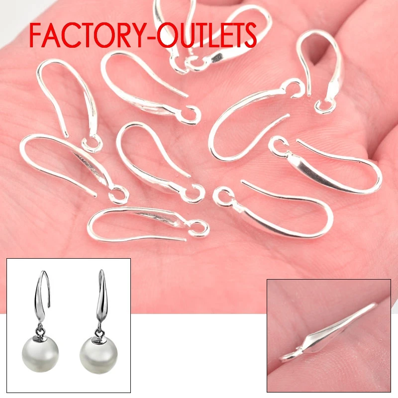 Wholesale 100Pcs Lot 925 Sterling Silver DIY Fashion Jewelry Earrings Findings Ear Hook Ear Thread Bridal Earrings Accessory