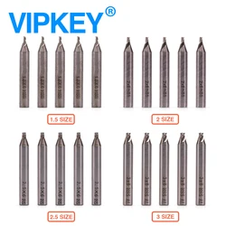 Fresas HSS de extremo de 1,5mm, 2,0mm, 2,5mm, 3,0mm para diferentes marcas de máquinas de llave Vertical, piezas de brocas, herramientas de cerrajeros, 5 uds.