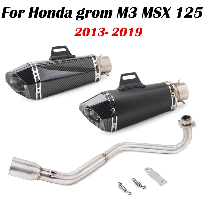 

Motorcycle Full Exhaust Slip On For HONDA MSX 125 MSX125 MSX125SF M3 Muffler System Escape Modified Front Mid Link Pipe