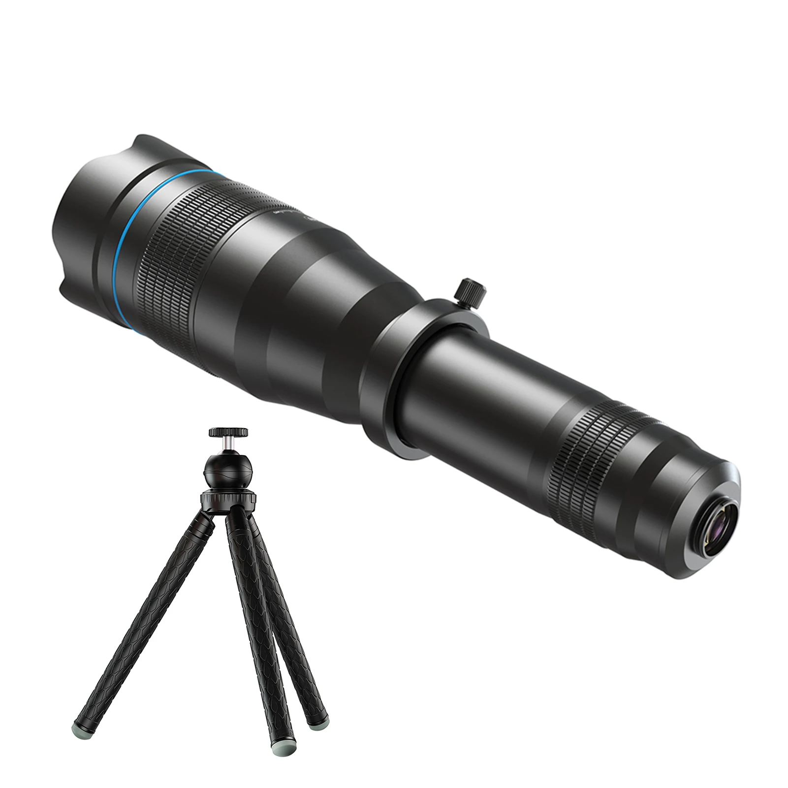 HD 60X 단안 망원경 망원 렌즈, 전화 클립 삼각대 및 보관 가방 포함, 아이폰용 전문 휴대폰 카메라 렌즈