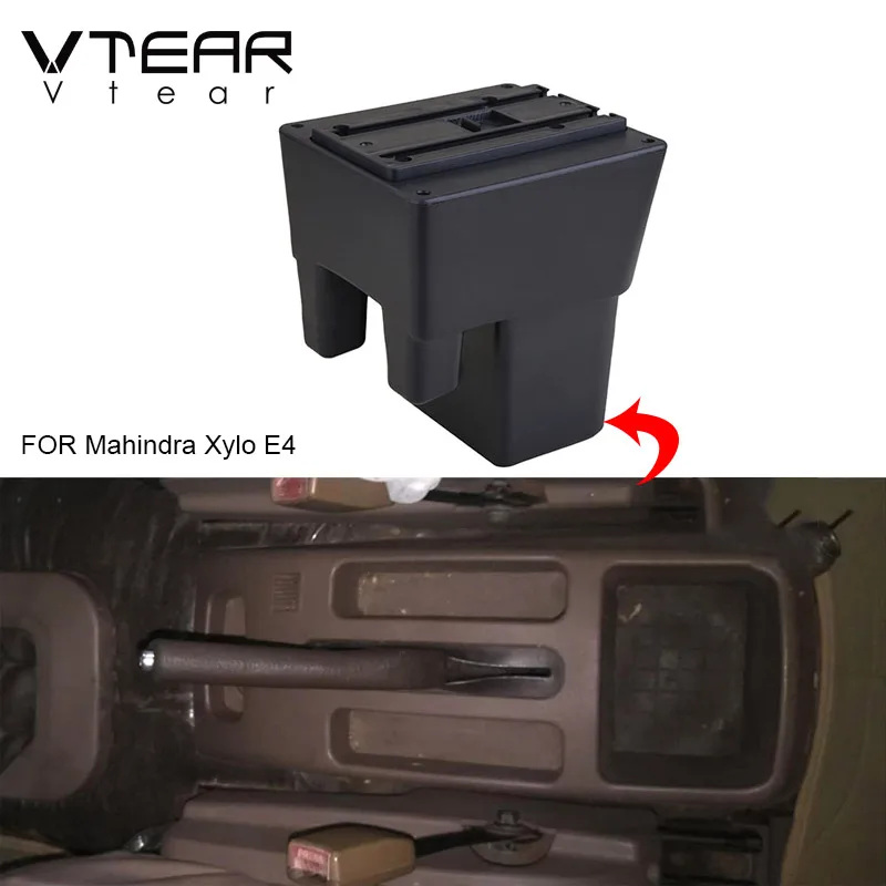 Vtear Armrest Organizer PU Leather Pad Center Console Storage Box USB Port Car-Styling Interior Accessories For Mahindra Xylo E4