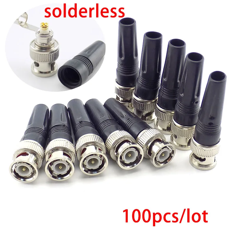 

100x Wholesale Bnc Connector Male For Twist-On Coaxial Rg59 Cable Bnc Male Surveillance Security System Cctv Accessories