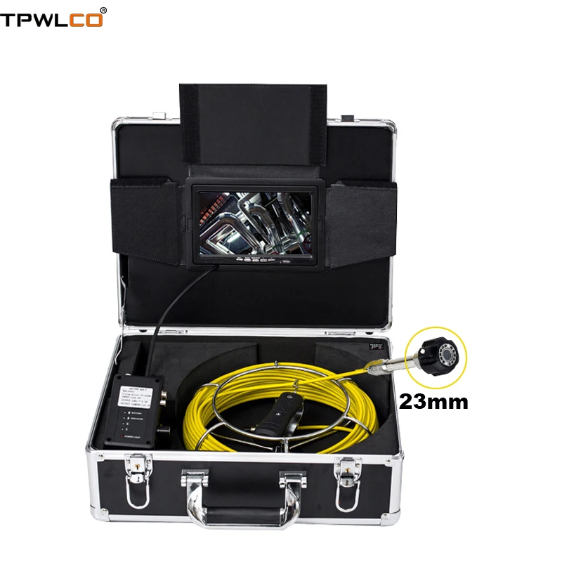 

7inch Color Screen 20-50m Cable Diameter 23mm Tube Endoscope Inspection Camera For Pipeline Industrial System With DVR