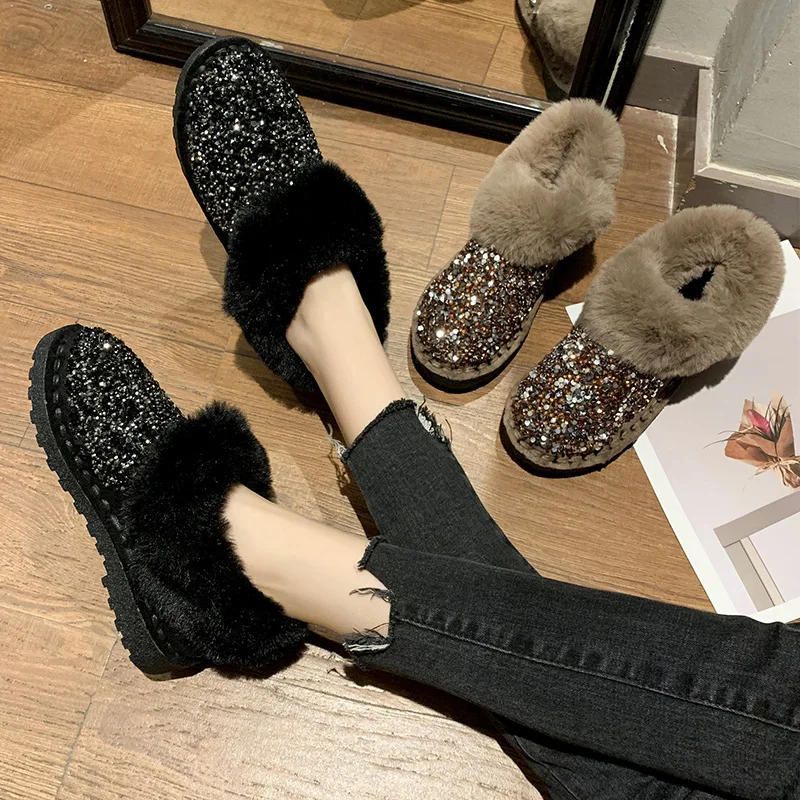 Women Snow Boots Light Winter Shoes Women Ankle Botas Mujer Waterpoor Furry Boots Female Slip on Casual Shoes Plush Footwear