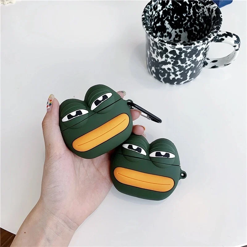 Fashion INS 3D Frog Silicone Case For Airpods 1/2 Wireless Bluetooth Earphone Charging Box Shockproof Case For Airpods Pro Cover