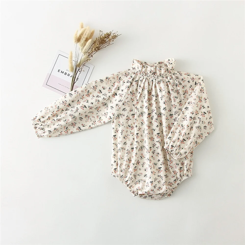 Baby Girl Rompers Summer Floral Plaid Long Sleeve Baby Girl Clothing Jumpsuits Soft Cotton Newborn Baby Girl Clothes Spring