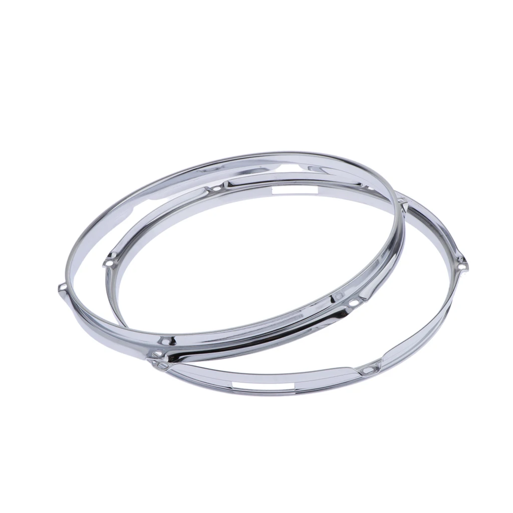 Heavy Duty 13 Inch 6 Lug Snare Drum Hoop Rim Batter Hoop 1.5Mm (Pack of 2)