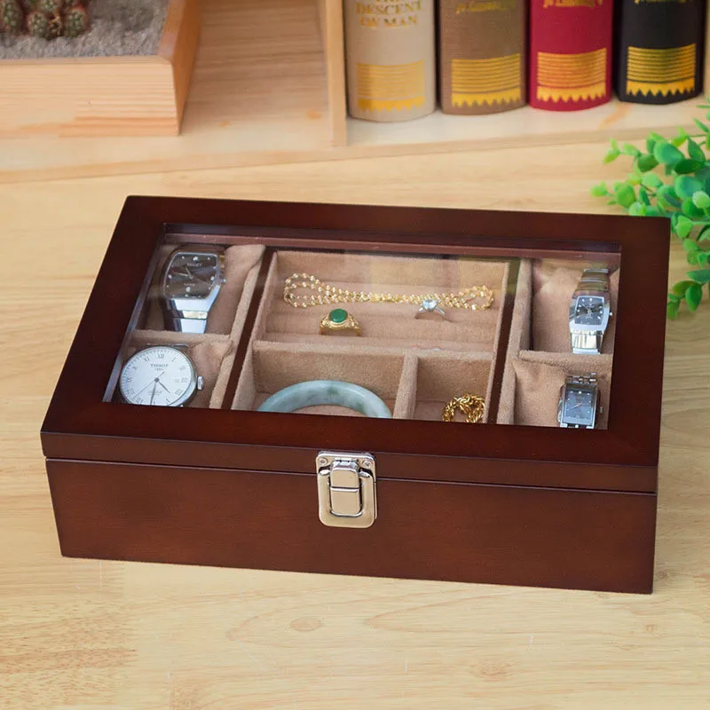 Neue Holz Schmuck Boxen Mode Frauen Schmuck Organizer Box Ohrring Fall Lagerung Ring Display Fall