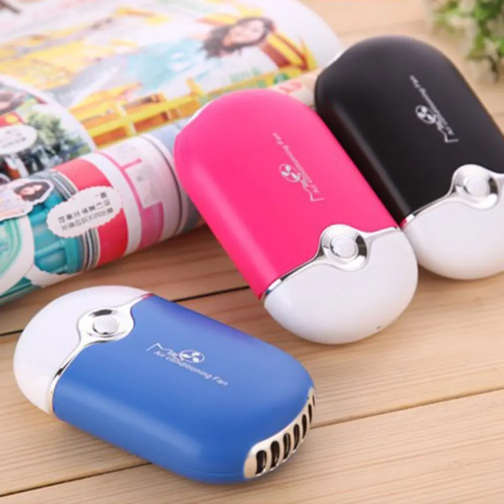 USB 충전식 미니 휴대용 핸드헬드 데스크 에어컨, 400mAh 리튬 배터리 가습 쿨러