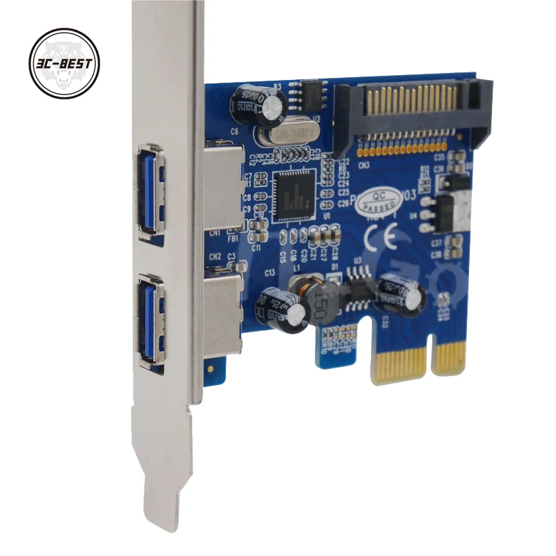 2 Port USB 3.0 PCI Express karta PCI-E Adapter + Panel przedni rozszerzenie Bay PCIN0302