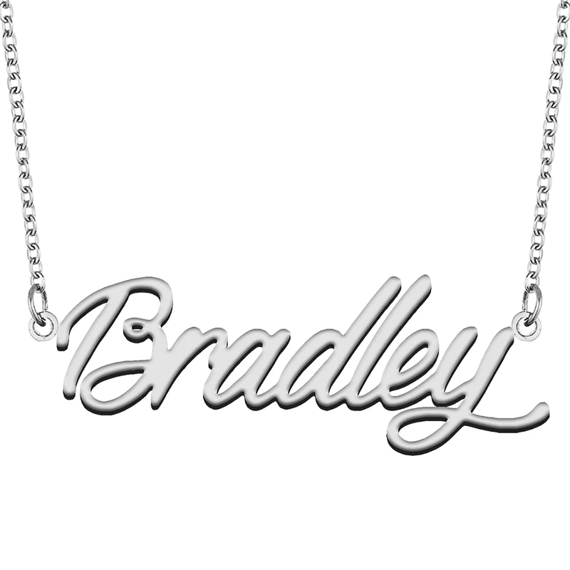 Bradley Custom Name Necklace Customized Pendant Choker Personalized Jewelry Gift for Women Girls Friend Christmas Present