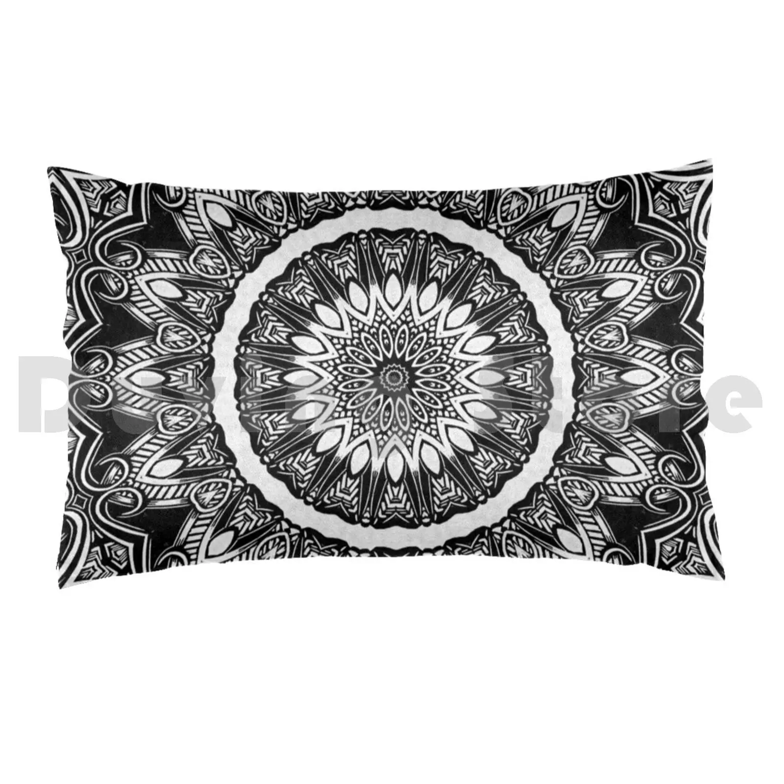 Black And White Mandala 2. Pillow Case DIY 50*70 Black And White Black And White Mandala Sacred Geometry Pi