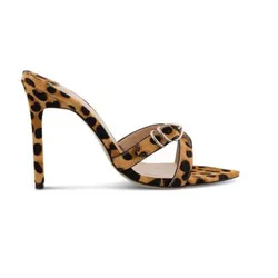 2021 Summer New Sandals Open Toe Stiletto Solid Color Leopard Print Sexy European And Beautiful Women Shoes