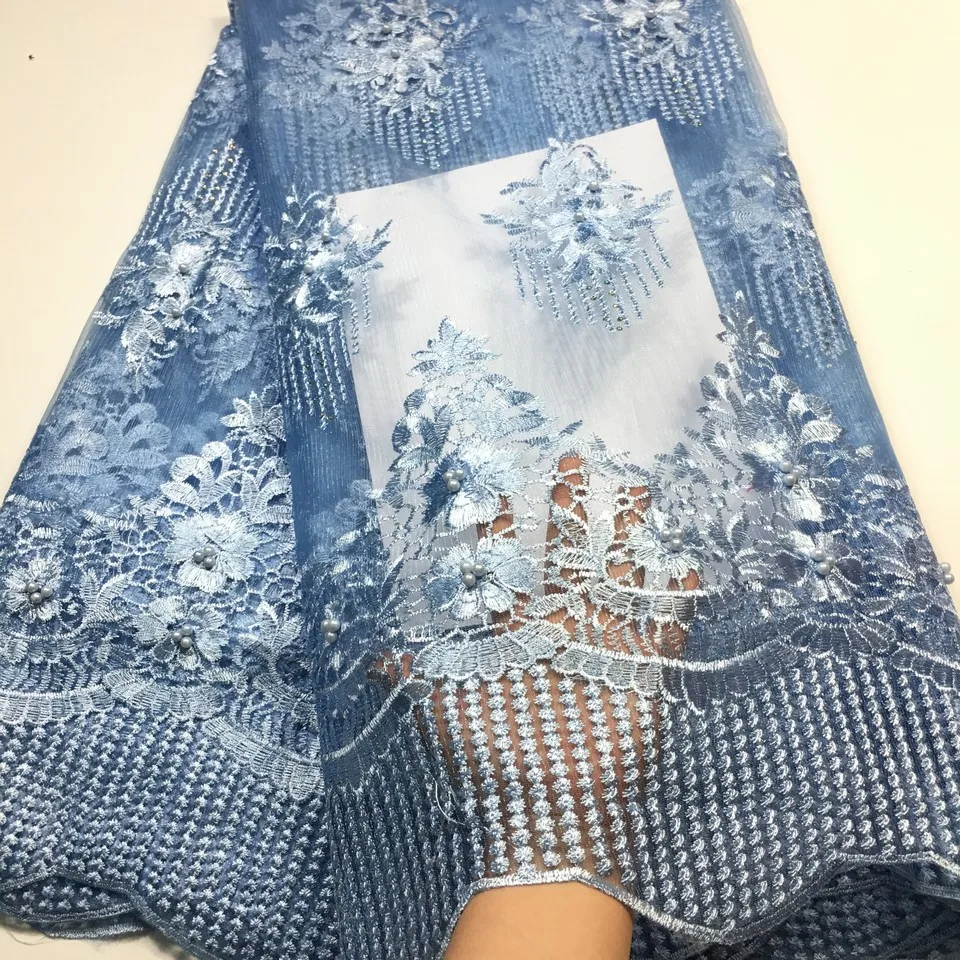 African Lace Fabric 2021 High Quality Lace 5 Yards For Sewing Dress, Tulle Lace Fabric French Net Nigerian Lace Fabrics M3159