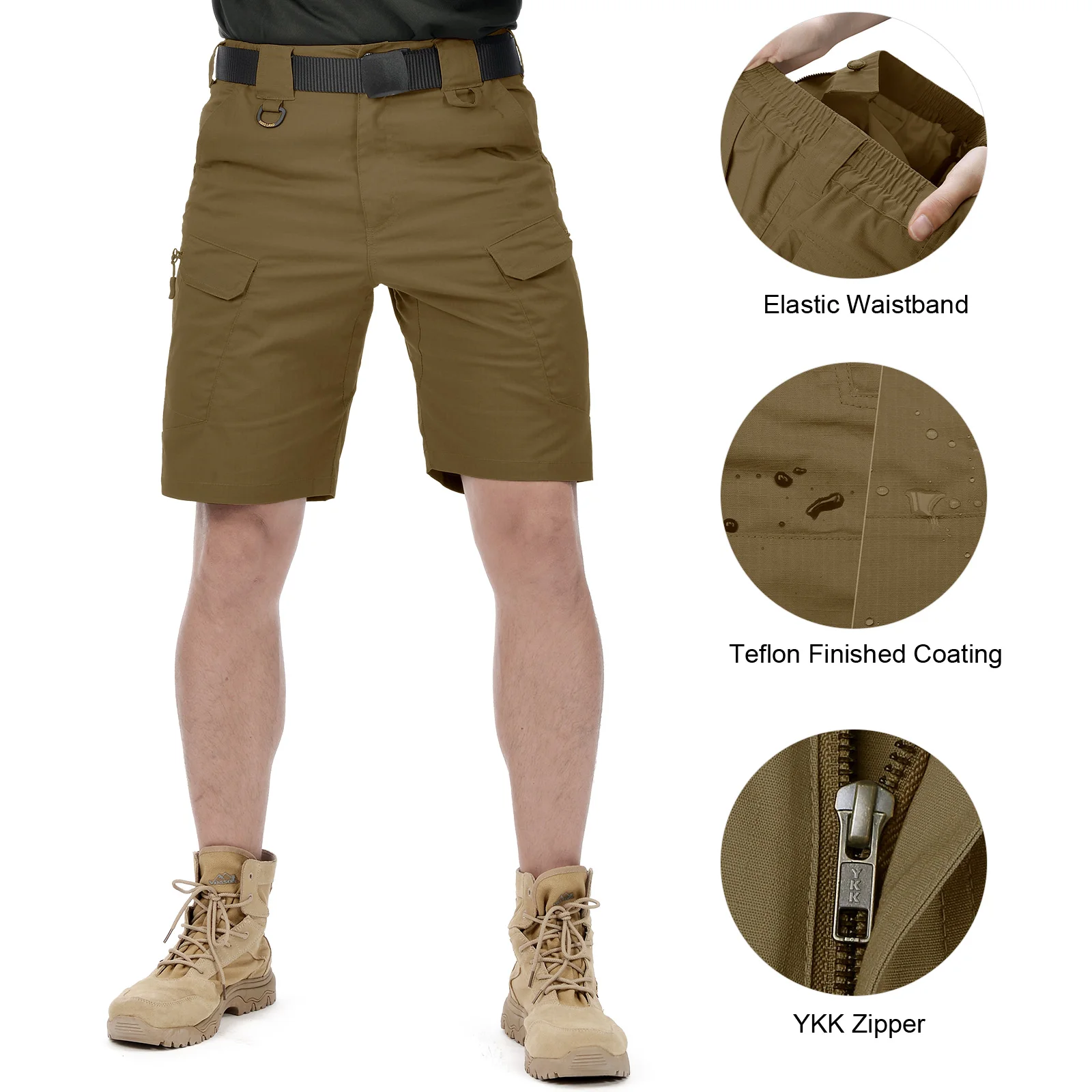 Men\'s Tactical Shorts Urban Military HARD LAND with Pockets Ripstop Bermudas Cargo Work Short Outdoor Casual  2021 Summer